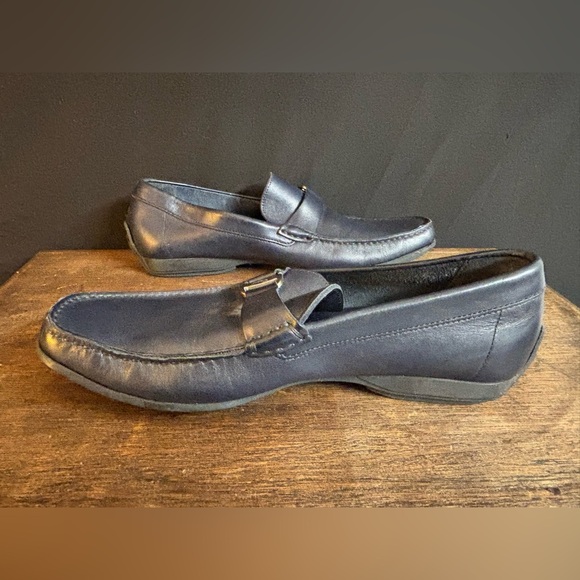 Salvatore Ferragamo Navy Men’s Leather Loafers Size 8.5 main image 5